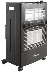 Outsunny Sobă pe gaz portabilă pliabilă 4,2 kW, neagră | Aosom Romania