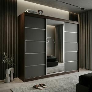Dulap dressing Atlantic 3 usi, 250 cm, Wenge/Gri