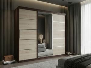 Dulap dressing Atlantic 3 usi, 250 cm, Wenge/Sonoma