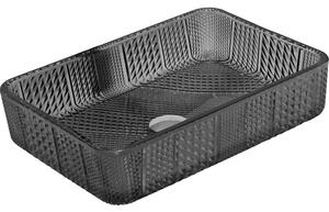 Mexen Akra chiuvetă de sticlă montată pe blat 46 x 33 cm, neagră - 24024670