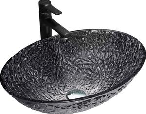 Mexen Goa lavoar de sticlă pe blat 50 x 36 cm, negru - 24085070