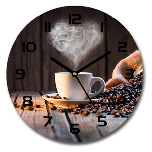 Ceas rotund de perete din sticlă ceașcă de cafea