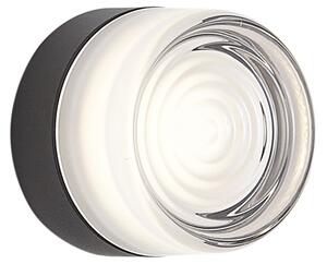 Lampă de perete de design neagră cu sticlă opal IP44 - Michele