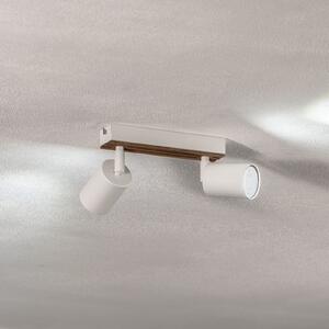 Envostar Tino Radiator de tavan 2 becuri alb/lemn, reglabil, Alb, Camera de zi / sufragerie, Metal