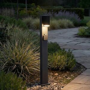 Lindby Bornă luminoasă Enerio, negru, priză, 80 cm, GU10, reglabil, Negru, Aluminiu, Modern
