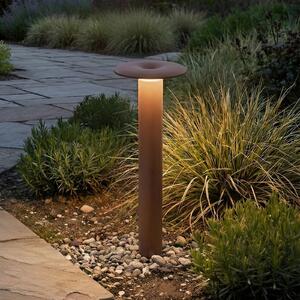 Lucande Bornă luminoasă LED Haloa, maro/ruginiu, înălțime 50 cm, IP54, Maro / Rugină, Aluminiu, Modern