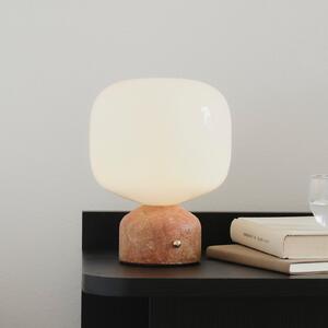 GEJST Lampă de masă cu LED și baterie Meemo, marmură chihlimbar, sticlă, USB, reglabil, Maro / Rugină, Camera de zi / sufragerie, Sticlă