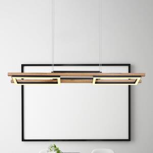 Globo Lampă pendul LED Illa design de lemn, Lemn, Camera de zi / sufragerie, Metal, Modern