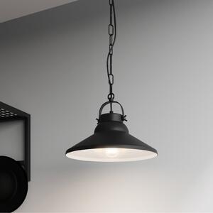 Luminex Lampă suspendată Iron, negru/alb, reglabil, Negru, Camera de zi / sufragerie, Metal, Vintage