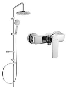 Set de duș Mexen Carl cu duș cu efect de ploaie și robinet de duș Lynx, crom, 745940240-00