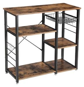 Raft de bucatarie cu cos extensibil TAYLOR 84x90 cm, maro rustic