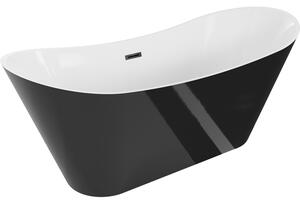 Mexen Celia, cadă de sine stătătoare 170 x 75 cm, alb-negru, preaplin negru mat, 52331707575-70