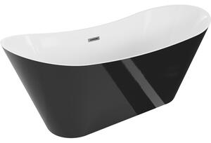 Mexen Celia, cadă de sine stătătoare 170 x 75 cm, alb-negru, preaplin grafit periat, 52331707575-95