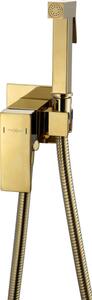 Mexen Cube, baterie pentru bideu ascuns cu spray manual, auriu lucios, 7599150-50