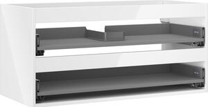 Mexen Box-A, dulap suspendat 100 cm, 2 sertare, alb lucios, 91AX0-1000-470-2-00