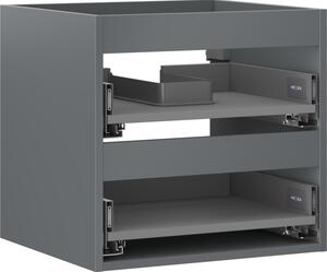 Mexen Box-A, dulap suspendat 50 cm, 2 sertare, grafit mat, 91AX0-0500-470-2-66