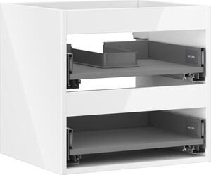 Mexen Box-A, dulap suspendat 50 cm, 2 sertare, alb lucios, 91AX0-0500-470-2-00