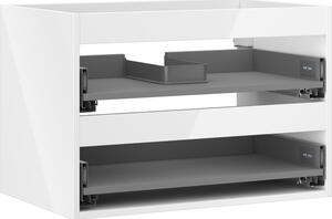 Mexen Box-A, dulap suspendat 70 cm, 2 sertare, alb lucios, 91AX0-0700-470-2-00