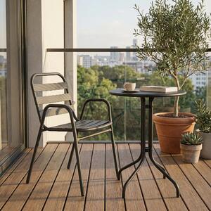 Scaun Sussie pachet Gri inchis metalic, 45x62x76 cm