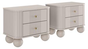 Set noptiere Vesper 56 cm - cașmir / mânere aurii / picioare rotunde