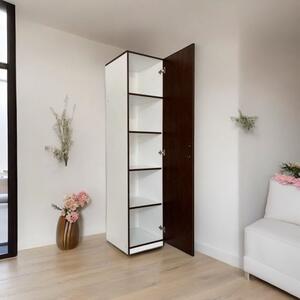 Dulap tip Soldat, 197x45x50 cm, 4 polite, Wenge Alb, Pal 18 mm