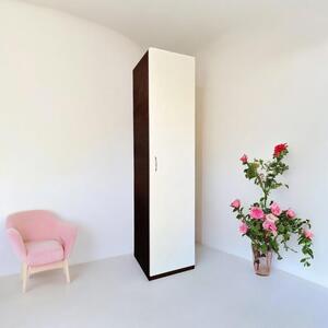 Dulap tip Soldat, 197x45x50 cm, 4 polite, Wenge Alb, Pal 18 mm