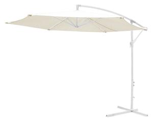 Umbrela de gradina, Model Jiopel, culoare alb si bej, aluminiu si textil, D300 cm