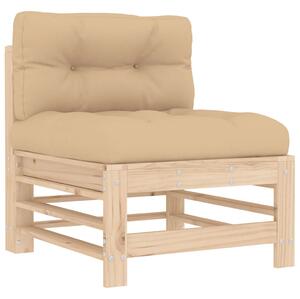Canapea de mijloc cu perne, lemn masiv de pin