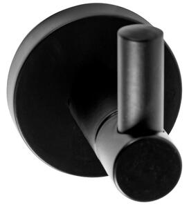 Rea accessories, suport prosop baie cu 1 cârlig MIST 03, negru mat, REA-80022