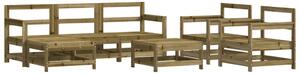 Set mobilier de grădină cu perne, 7 piese, lemn de pin tratat