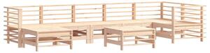 Set mobilier de grădină cu perne, 8 piese, lemn masiv