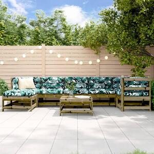 Set mobilier relaxare de grădină, 8 piese, lemn de pin tratat