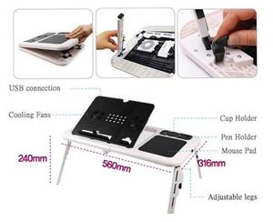 Masuta laptop multifunctionala E-Table reglabila pe inaltime