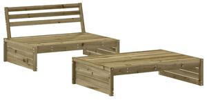 Set mobilier de grădină cu perne, 2 piese, lemn de pin tratat