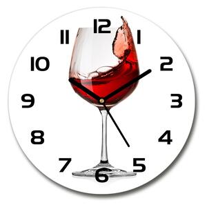 Ceas rotund de perete din sticlă vin rosu