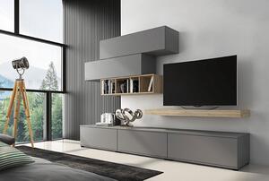 Mobila living gri KORFU din pal, 270x185x50 cm