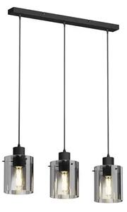 Kourtney 3 Lustră Pendul Black/Smoke - Lindby