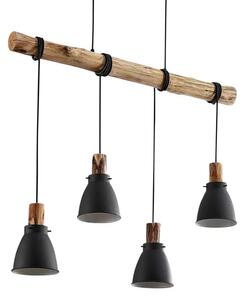 Trebale 4 Lustră Pendul Black/Wood - Lindby