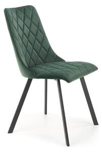 Scaun K450, verde/negru, stofa catifelata/metal, 44x58x85 cm