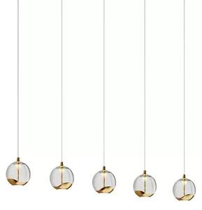 Hayley 5 Line Lustră Pendul Clear/Gold - Lucande
