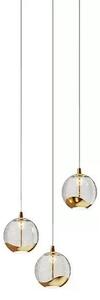 Hayley 3 Lustră Pendul Clear/Gold - Lucande
