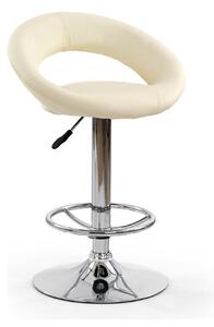 Scaun bar H15, crem/crom, piele ecologica/metal, 54x46x80/102 cm