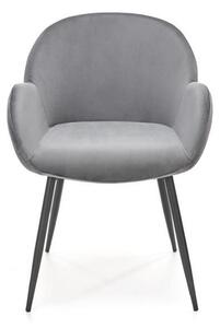 Scaun K480, gri/negru, stofa catifelata/metal, 59x59x79 cm