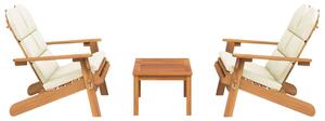 Set mobilier de grădină Adirondack, 3 piese, lemn masiv acacia