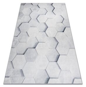 ANDRE 1180 covor lavabil Fagure, hexagon 3D anti-alunecare - gri - SECUNDAR-COTATI PRODUSUL