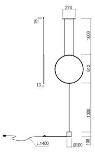 Lampadar Redo 01-2197 SLICK LED/19W/230V negru
