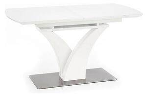 Masa extensibila PALERMO, alb, sticla/otel, 140/180x80x75 cm