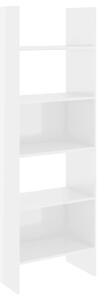 Bibliotecă, alb extralucios, 60x35x180 cm, PAL