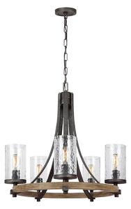 Quintiesse QN-ANGELO5 - Candelabru suspendat pe lanț ANGELO 5xE27/60W/230V, finisaj stejar
