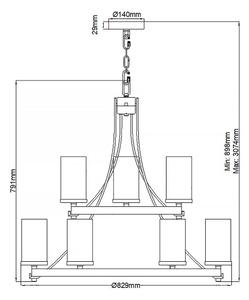 Quintiesse QN-ANGELO9 - Lustră pe lanț ANGELO 9xE27/60W/230V, finisaj stejar